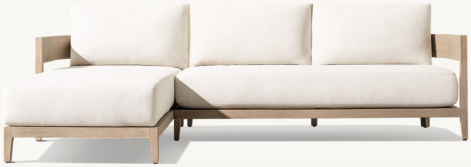 Balmain Teak Left-Arm Sofa-Chaise Sectional