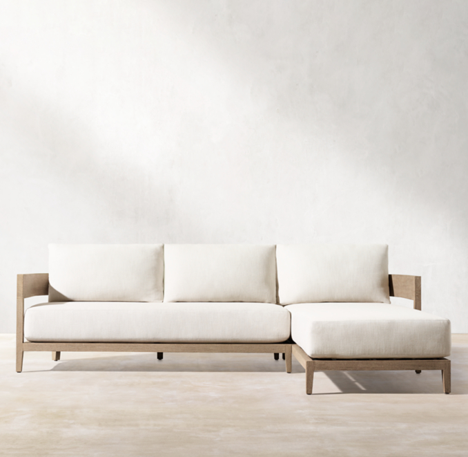 Balmain Teak RightArm Sofa Chaise Sectional