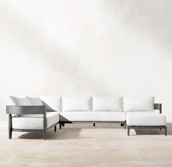Balmain Aluminum USofa Chaise Sectional