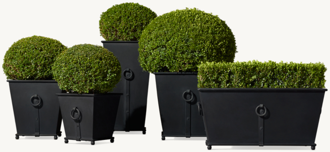 Estate Zinc Ring Square Planter