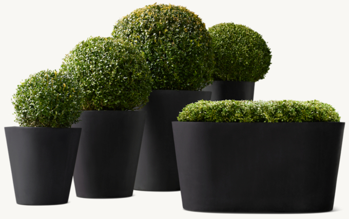 Estate Zinc Round Planter