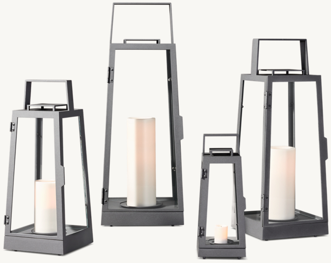 Sizes (left to right) B, D, A and C shown in Slate. Candle not included.