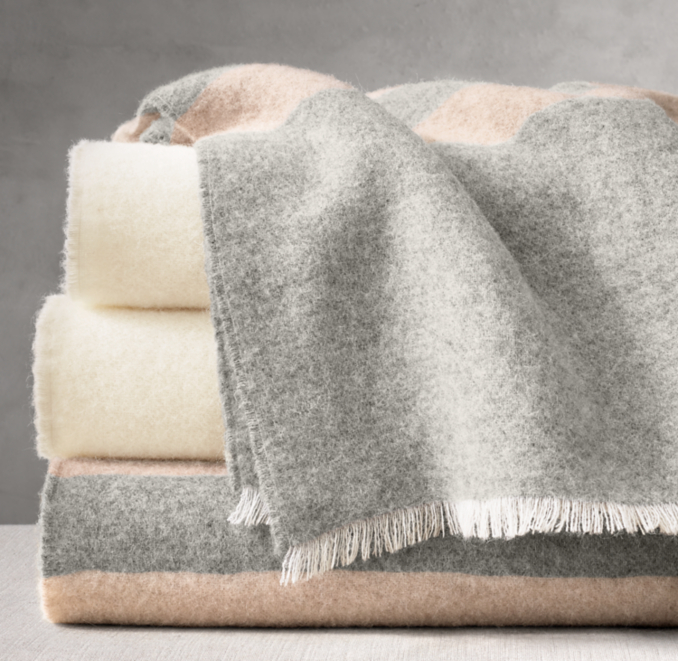 Alpaca & Wool Banded Stripe Throw by Alicia Adams