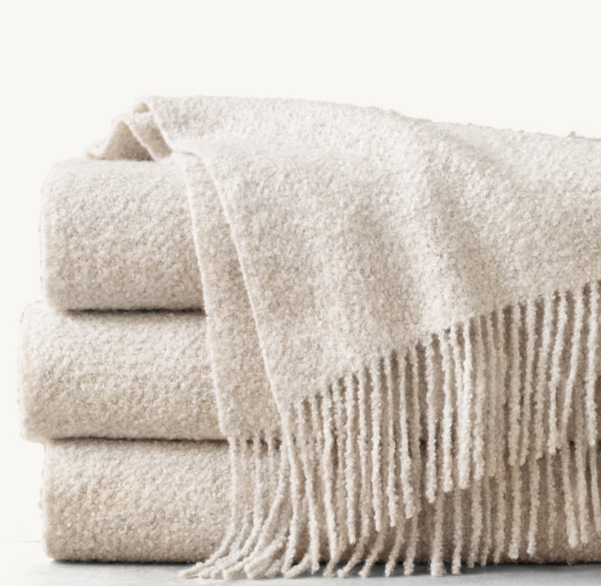 Alpaca & Silk Fine Bouclé Throw