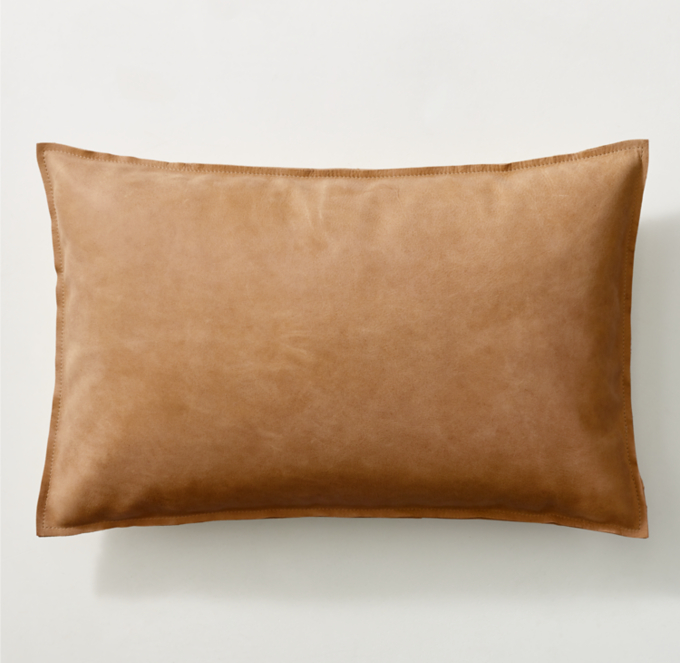 Sherwood Leather Flange Pillow Cover - Lumbar