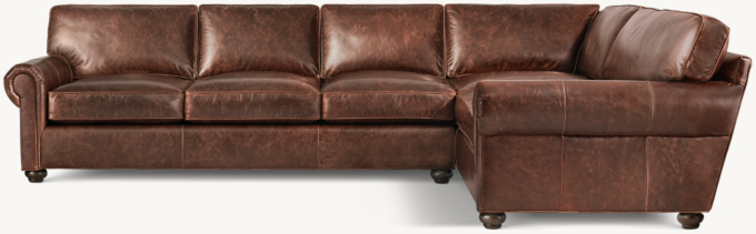 Original Lancaster Leather 3-Seat Right-Arm L-Sectional