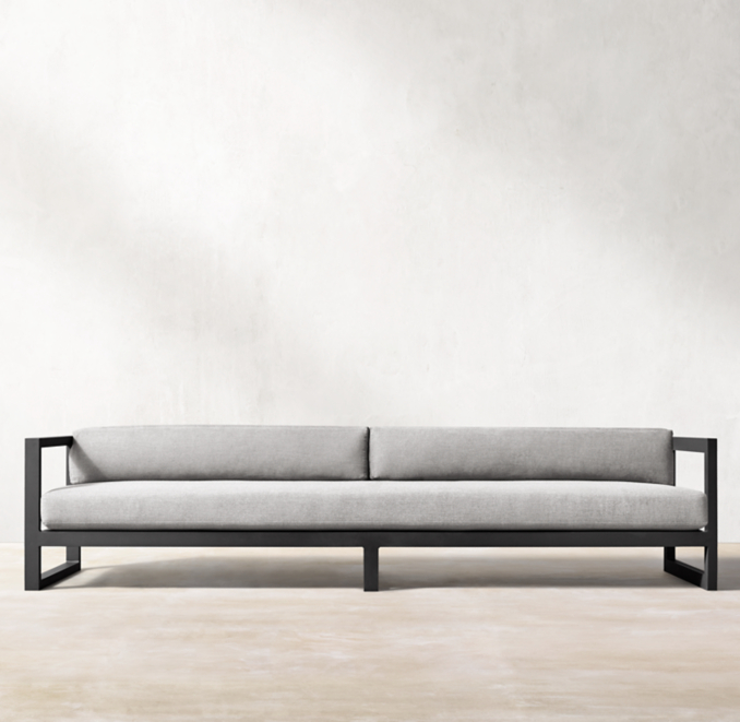112" Aegean Aluminum Luxe Sofa