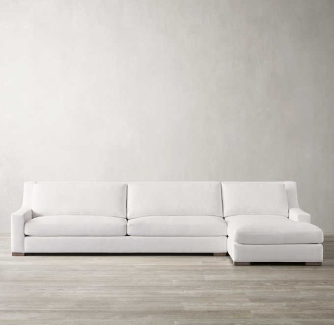 Parisian Classic Slope Arm Right-Arm Sofa-Chaise Sectional