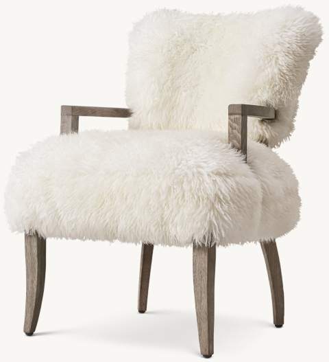 Restoration Hardware Taupe Yeti Sheepskin Chair by Timothy Oulton