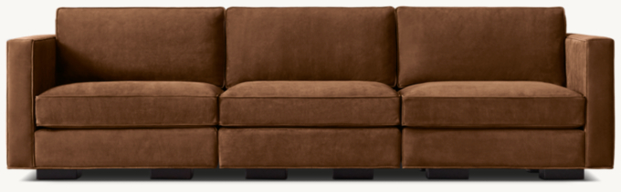 Maddox Modular Leather Slim-Arm 3-Piece Sofa