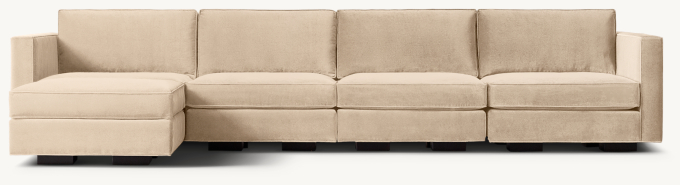 Maddox Slim-Arm Modular Left-Arm Sofa-Chaise Sectional