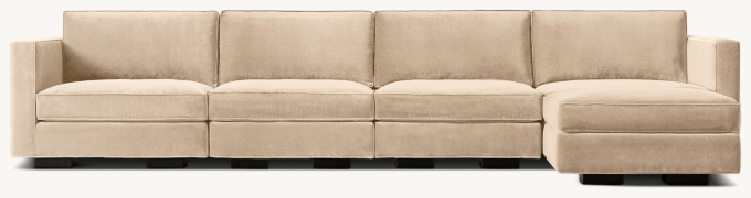 Maddox Modular Slim-Arm Sofa-Chaise Sectional