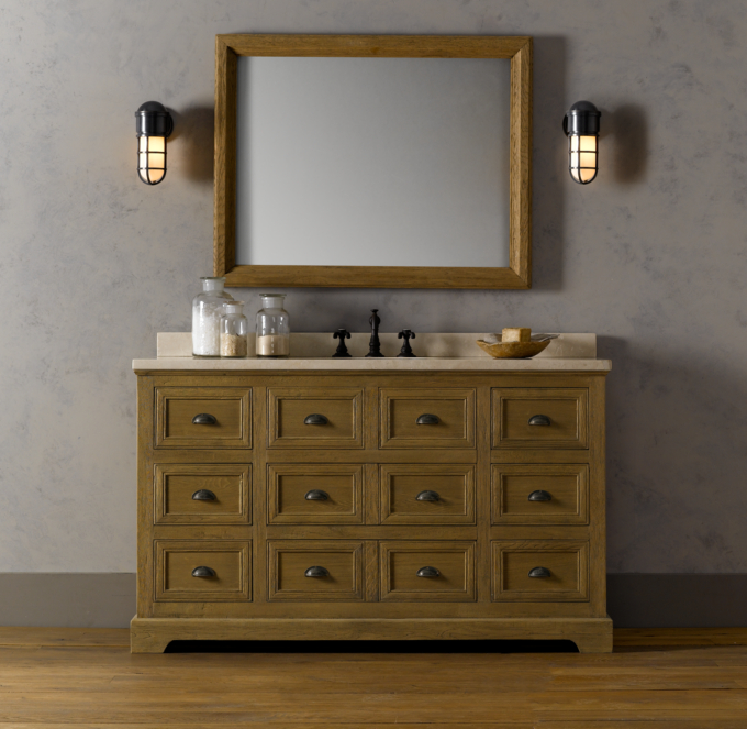 Apothecary Bin Pull Single Extra Wide Vanity Sink
