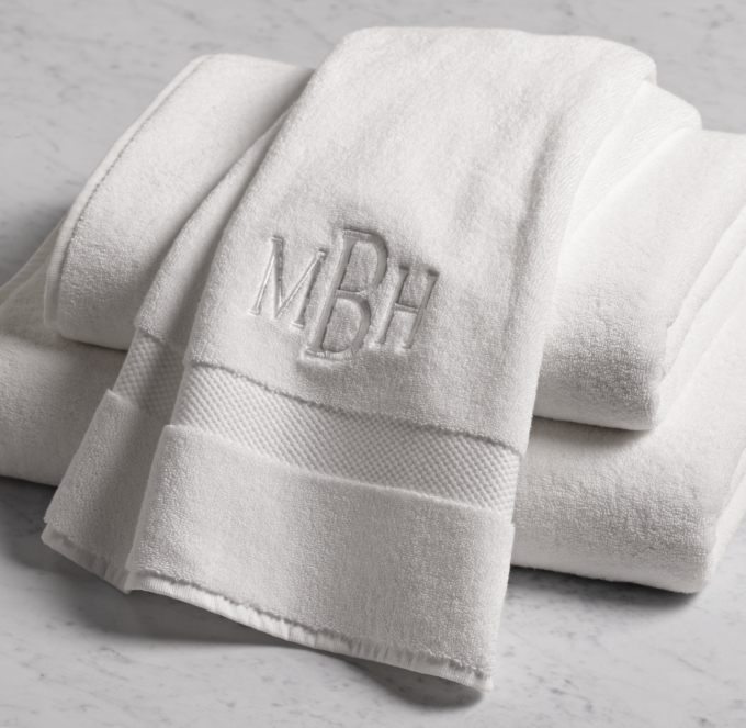 Monogrammed Towel Set, Personalized Gift, Set of 3- Black Block