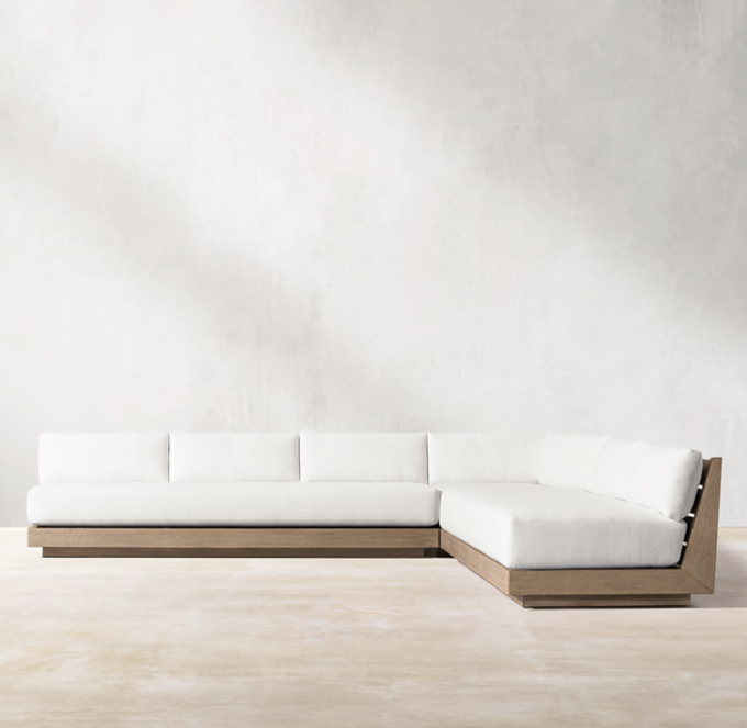 Maya Teak Modular L-Sectional With Corner Chair