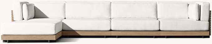 Caicos Teak Modular Sofa-Chaise Sectional