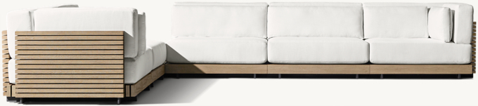 Caicos Teak Modular L-Sectional with Coffee Table