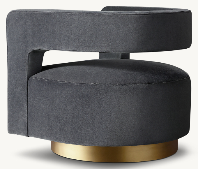 Drew curved swivel chair clearance