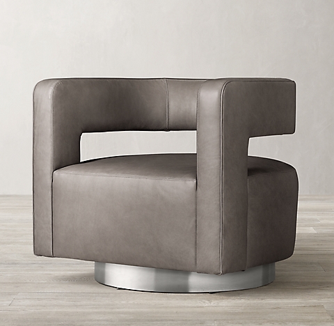 Swivels Rh, Large Round Leather Swivel Chair