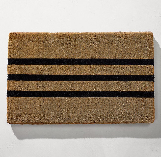 Natural Coir Doormat 3 Stripe, Restoration Hardware Outdoor Doormats