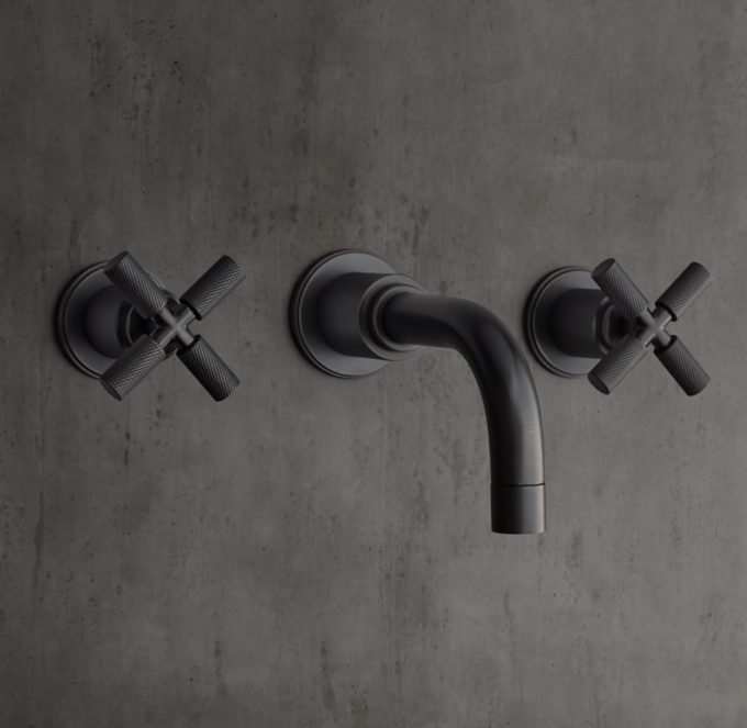 Lambeth Knurled Cross-Handle Wall-Mount Tub Fill