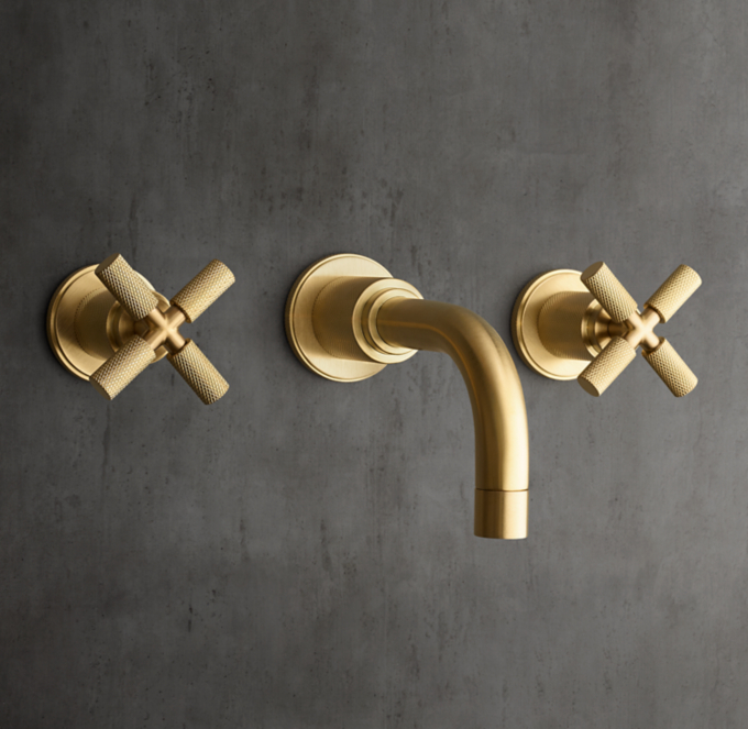 Lambeth Knurled Cross-Handle Wall-Mount Tub Fill