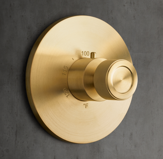 Lambeth Knurled Knob-Handle Thermostatic Shower Valve & Trim Set