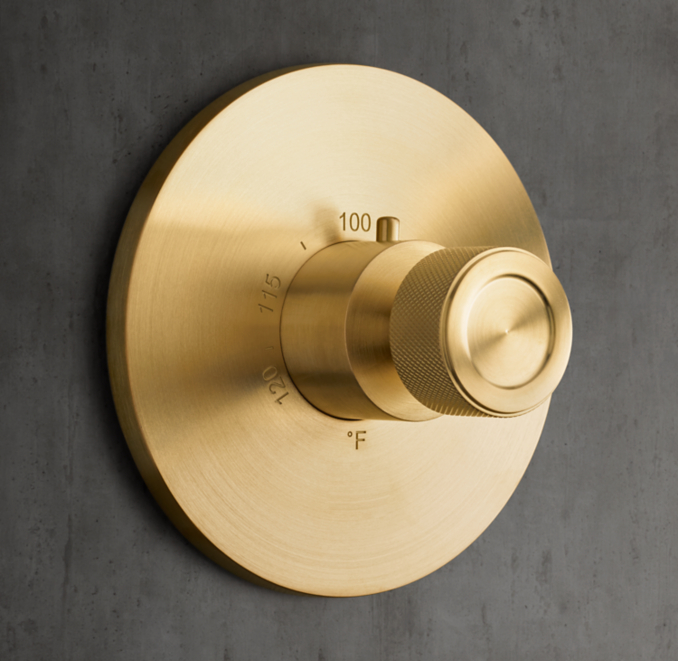 Lambeth Knurled KnobHandle Thermostatic Shower Valve & Trim Set