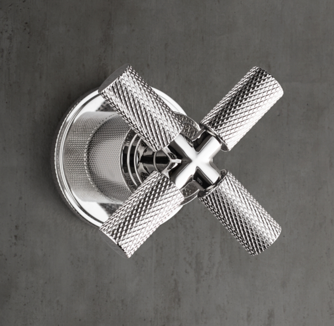 Lambeth Knurled Cross-Handle Flow Control Valve & Trim Set For Thermostatic Systems