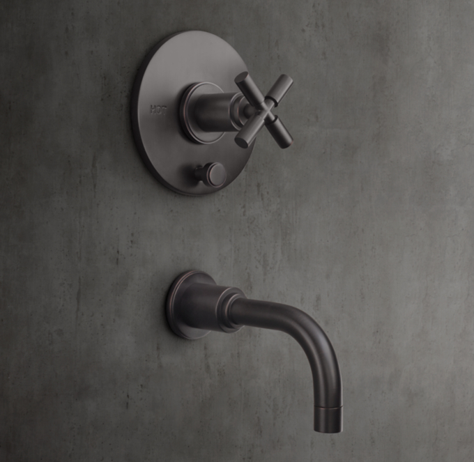 Lambeth Smooth Cross-Handle Balanced-Pressure Tub & Shower Valve & Trim ...