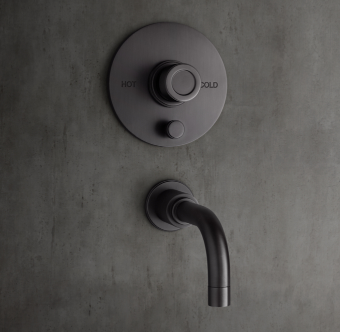 Lambeth Smooth Knob-Handle Balanced-Pressure Tub & Shower Valve & Trim Set With Bath Spout