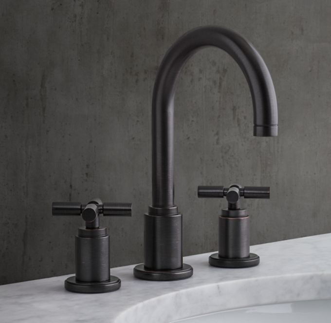 Lambeth Smooth Cross-Handle 8" Widespread Gooseneck Faucet