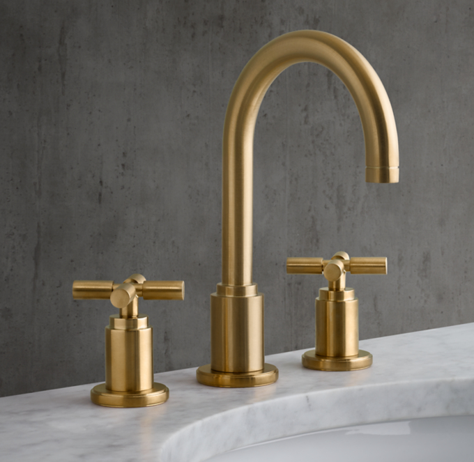 Lambeth Smooth Cross-Handle 8\" Widespread Gooseneck Faucet