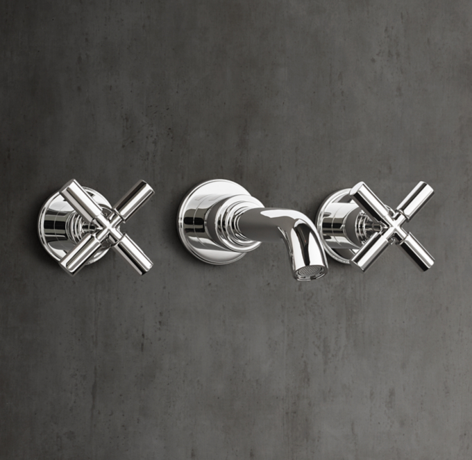 Lambeth Smooth Cross-Handle Wall-Mount Faucet