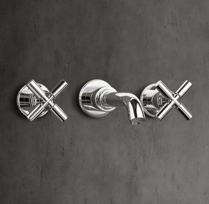 R.H Lambeth Smooth Cross-Handle Wall-Mount Faucet | RH