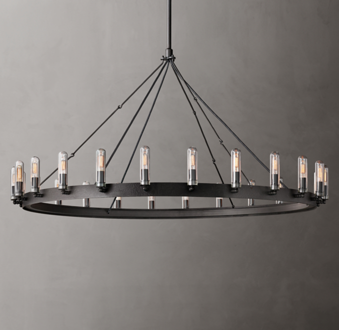 Camino Round Outdoor Chandelier 50"