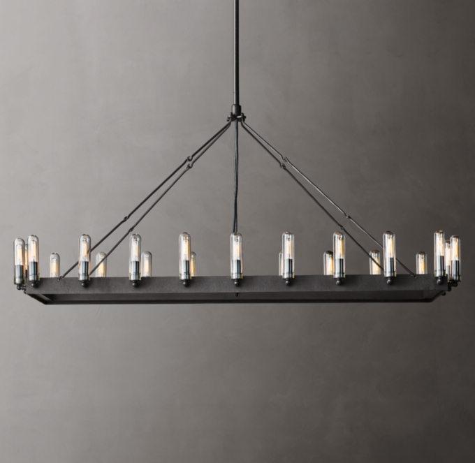 Camino Rectangular Outdoor Chandelier 54\"