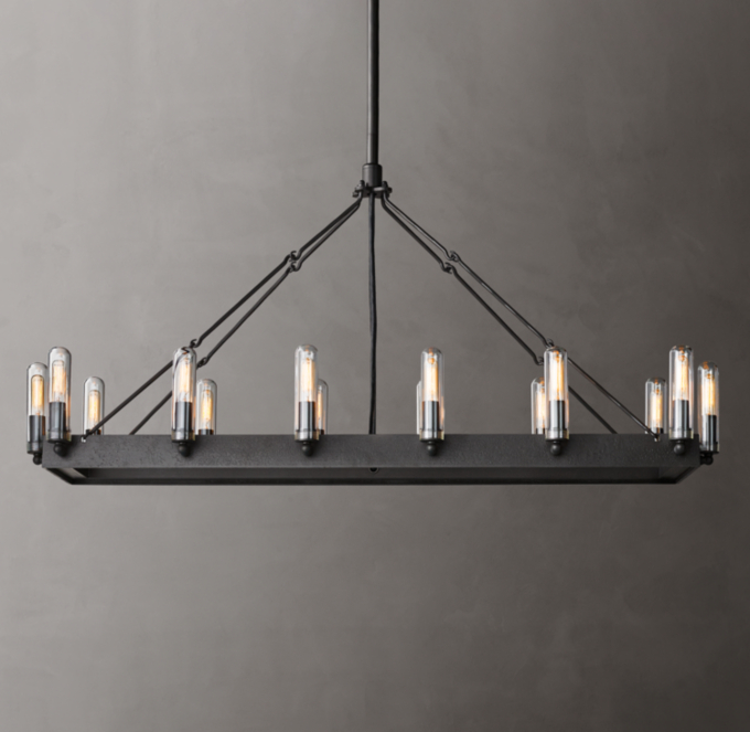 Camino Rectangular Outdoor Chandelier 41\"