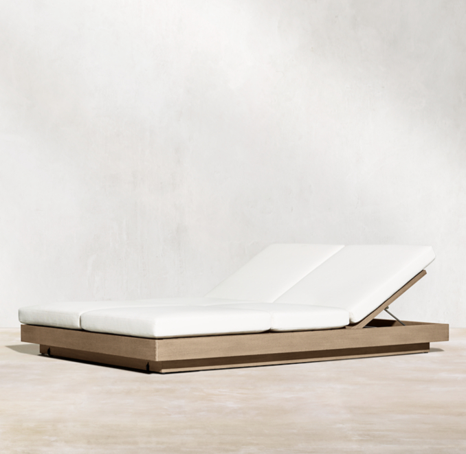 Maya Teak DualAdjustable Double Chaise