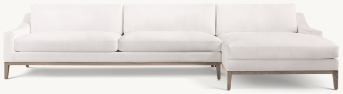 Front view of Italia Slope Arm Customizable Sectional - Oak Base 