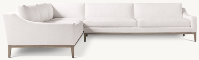 Front view of Italia Slope Arm Customizable Sectional - Oak Base 