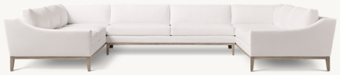 Front view of Italia Slope Arm Customizable Sectional - Oak Base 