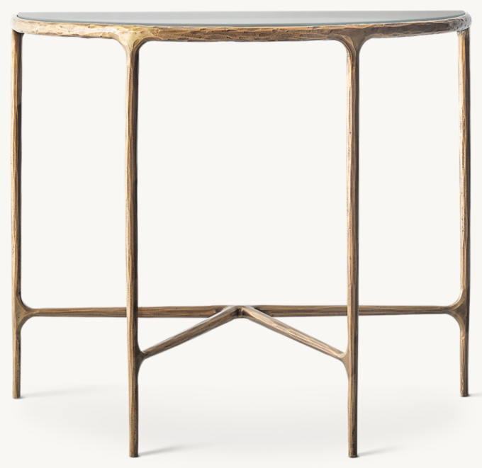 Thaddeus Glass Demilune Console Table
