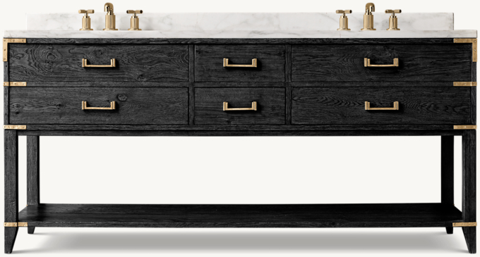 Cayden Campaign Double Washstand With Corner Brackets