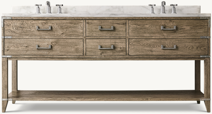 Cayden Campaign Double Washstand With Corner Brackets