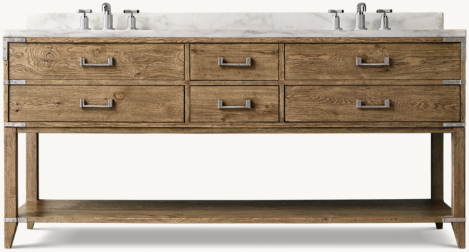 Cayden Campaign Double Washstand With Corner Brackets