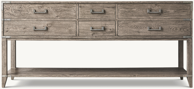 Cayden Campaign Double Washstand Base With Corner Brackets
