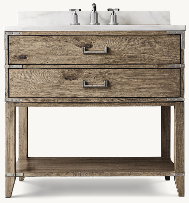 Cayden Campaign Single Washstand With Corner Brackets
