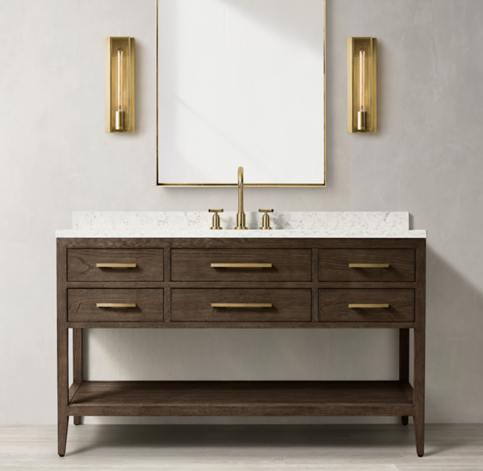 French Contemporary Single Extra-Wide Washstand