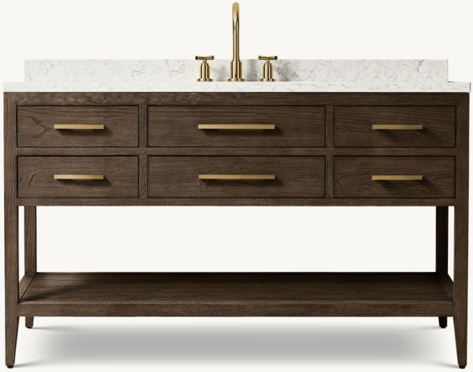 French Contemporary Single Extra-Wide Washstand